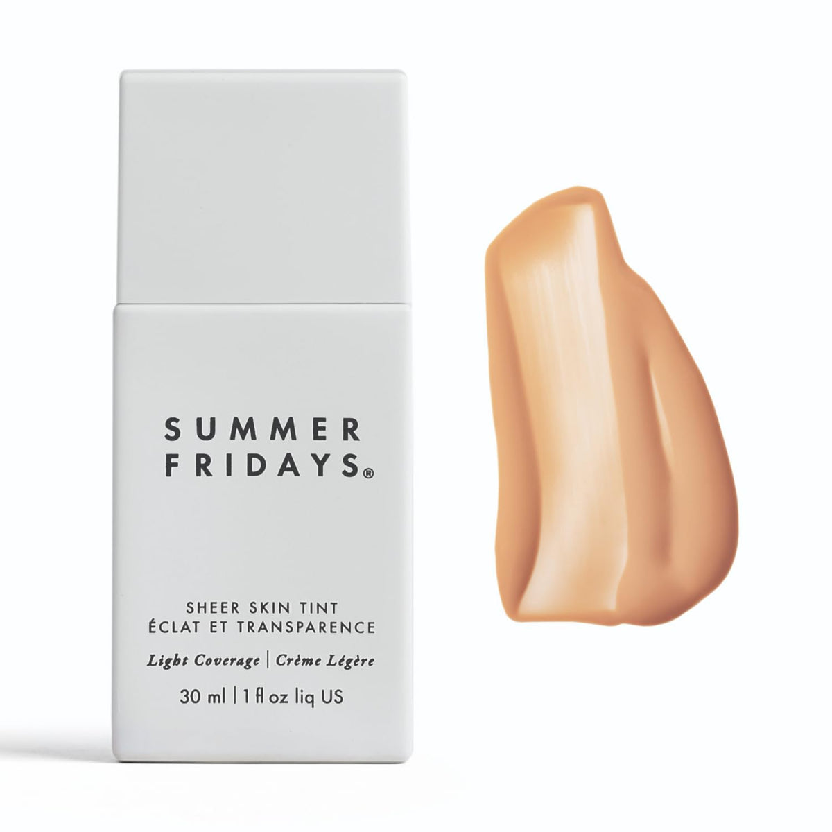 Summer Fridays tube front view showing compact, recyclable packaging and easy dispensing