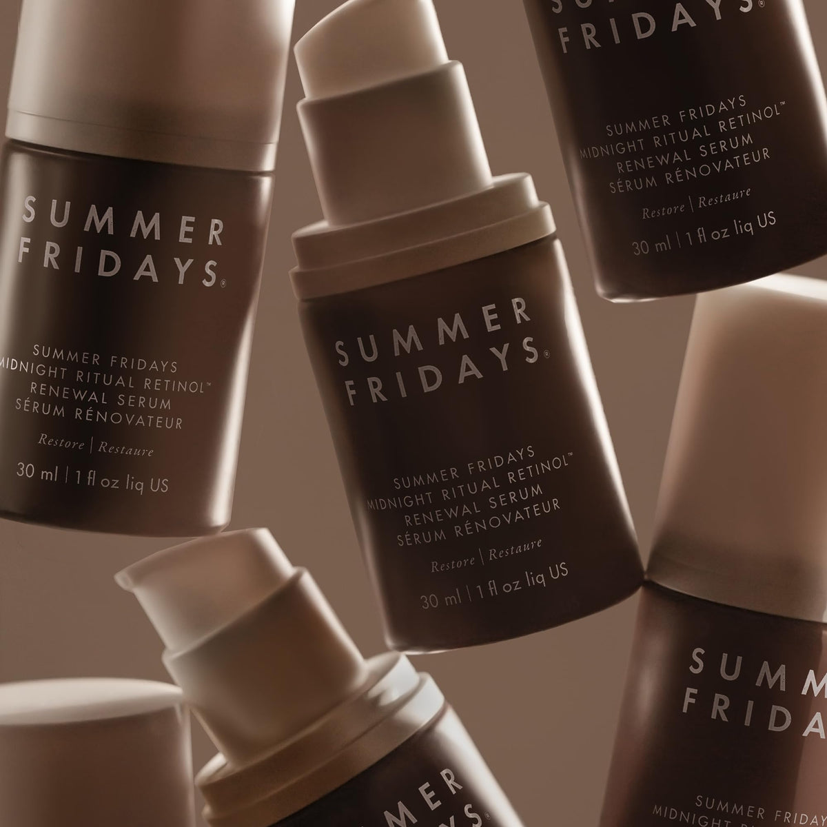 Summer Fridays 1 oz bottle shown next to common objects for scale