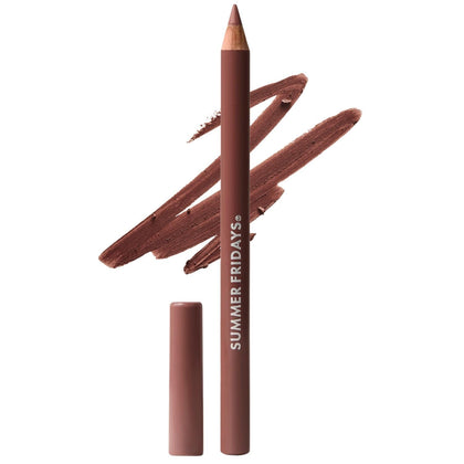 Summer Fridays pencil front view showing cinnamon shade and sleek packaging for easy definition
