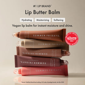 Summer Fridays Vanilla balm texture close-up, demonstrates creamy moisturizing finish