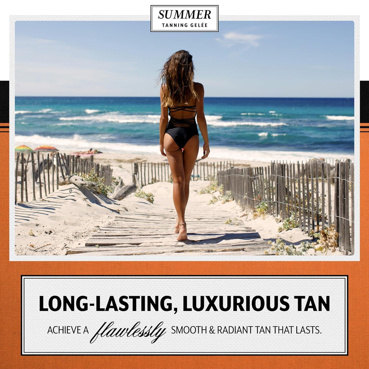 Summer Tanning Gelée gel texture close-up highlights fast absorption and sheen