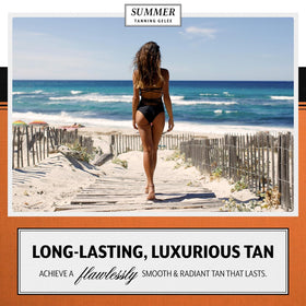 Summer Tanning Gelée gel texture close-up highlights fast absorption and sheen