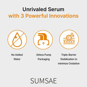SUMSAE applying serum to cheek, illustrates brightening and smoothing benefit