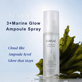 SUMSAE bottle staged on vanity with other skincare for routine integration benefit