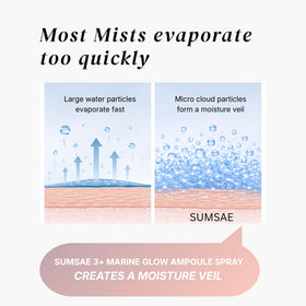 SUMSAE ampoule texture droplet on skin showing fast-absorbing moisture benefit