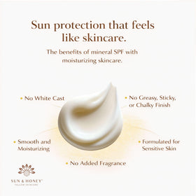 Sun and Honey sunscreen being spread on forearm for even, non-greasy coverage