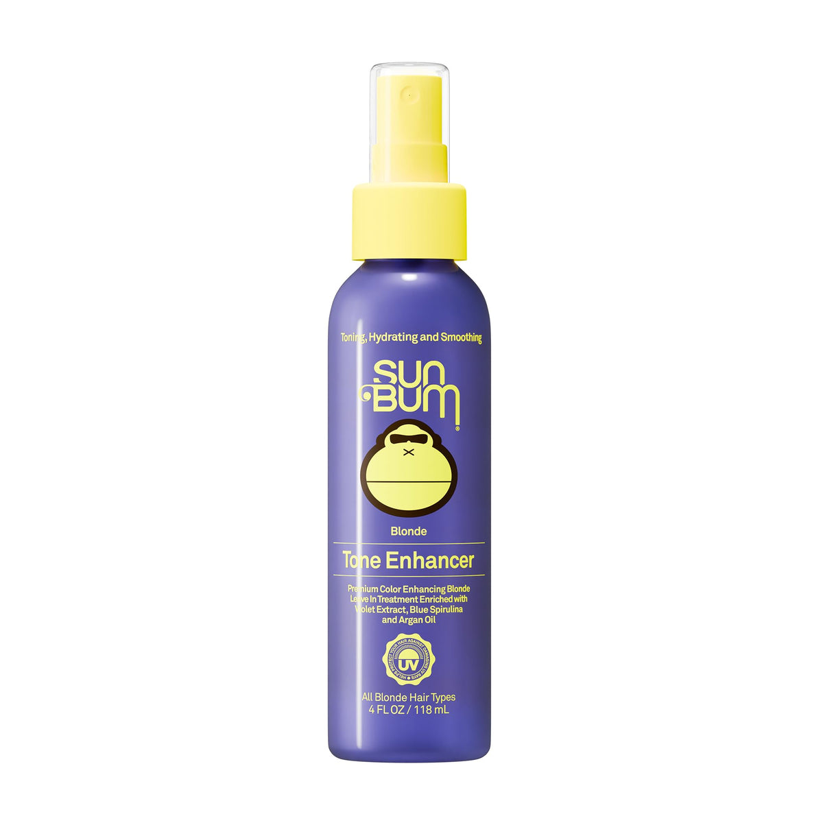 Sun Bum front packaging of Blonde Tone Enhancer showing bottle and label benefits