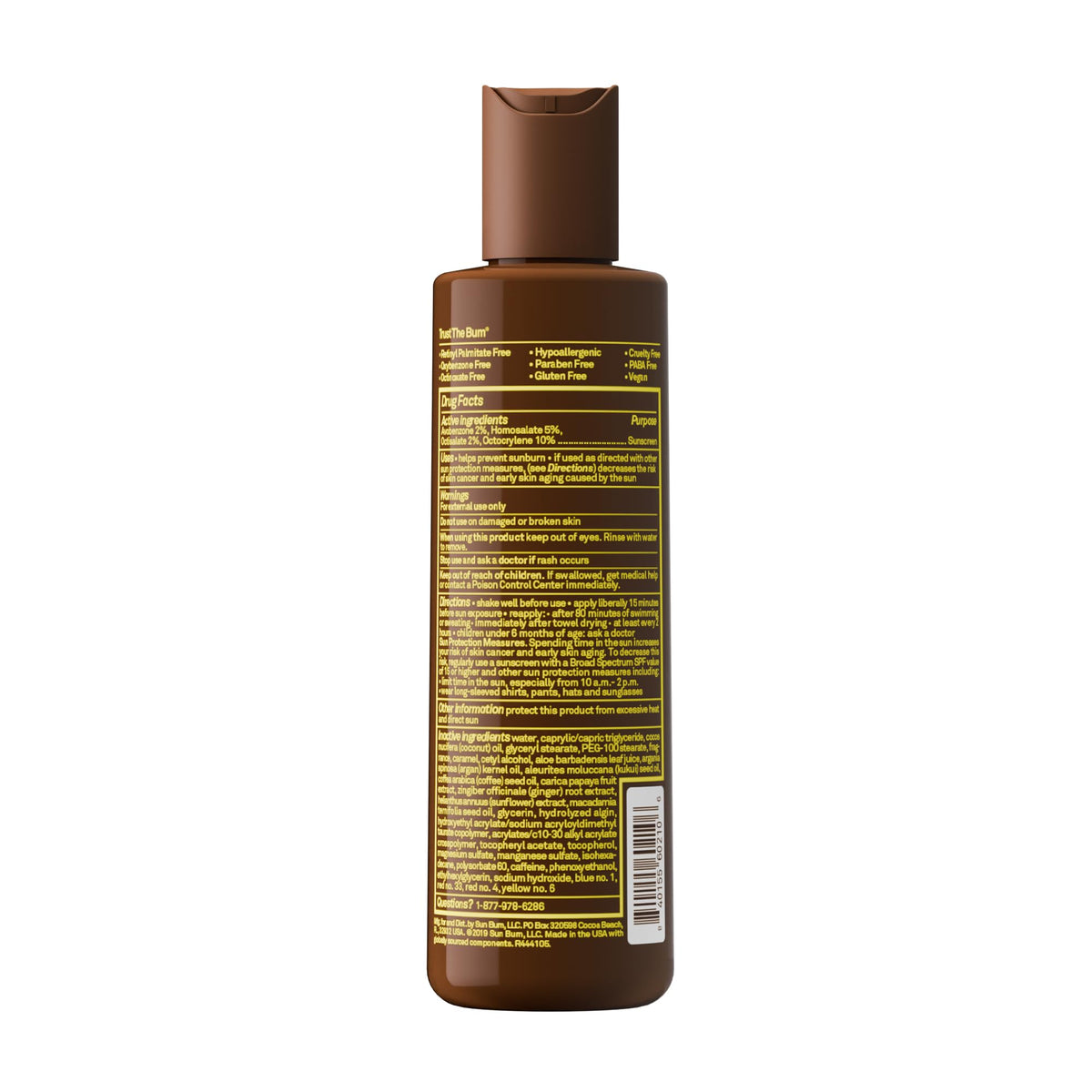 Sun Bum bottle beside beach towel in lifestyle scene conveying travel-ready protection benefit