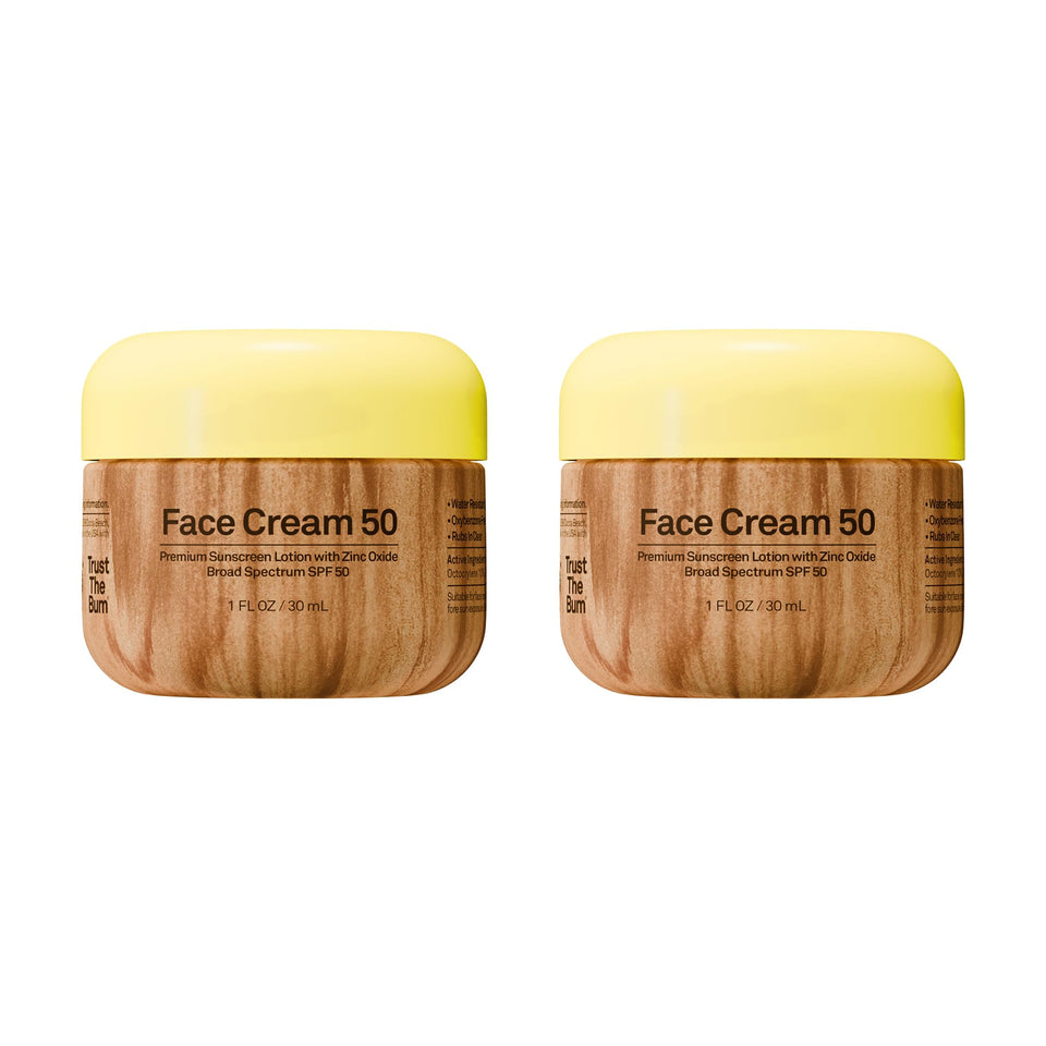 Sun Bum front packaging showing clear zinc SPF 50 and travel-friendly size benefit