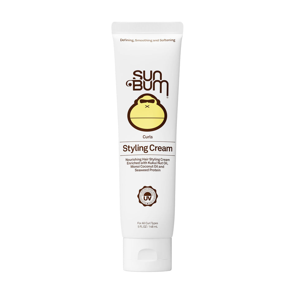 Sun Bum front packaging of Curls and Waves cream showing label and 5 oz tube benefit