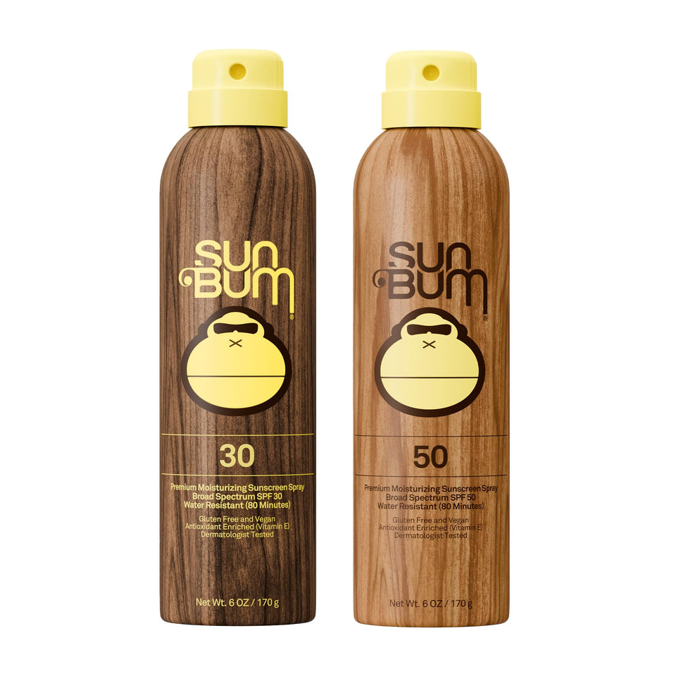 Sun Bum front packaging duo showing SPF 30 and SPF 50 providing everyday protection
