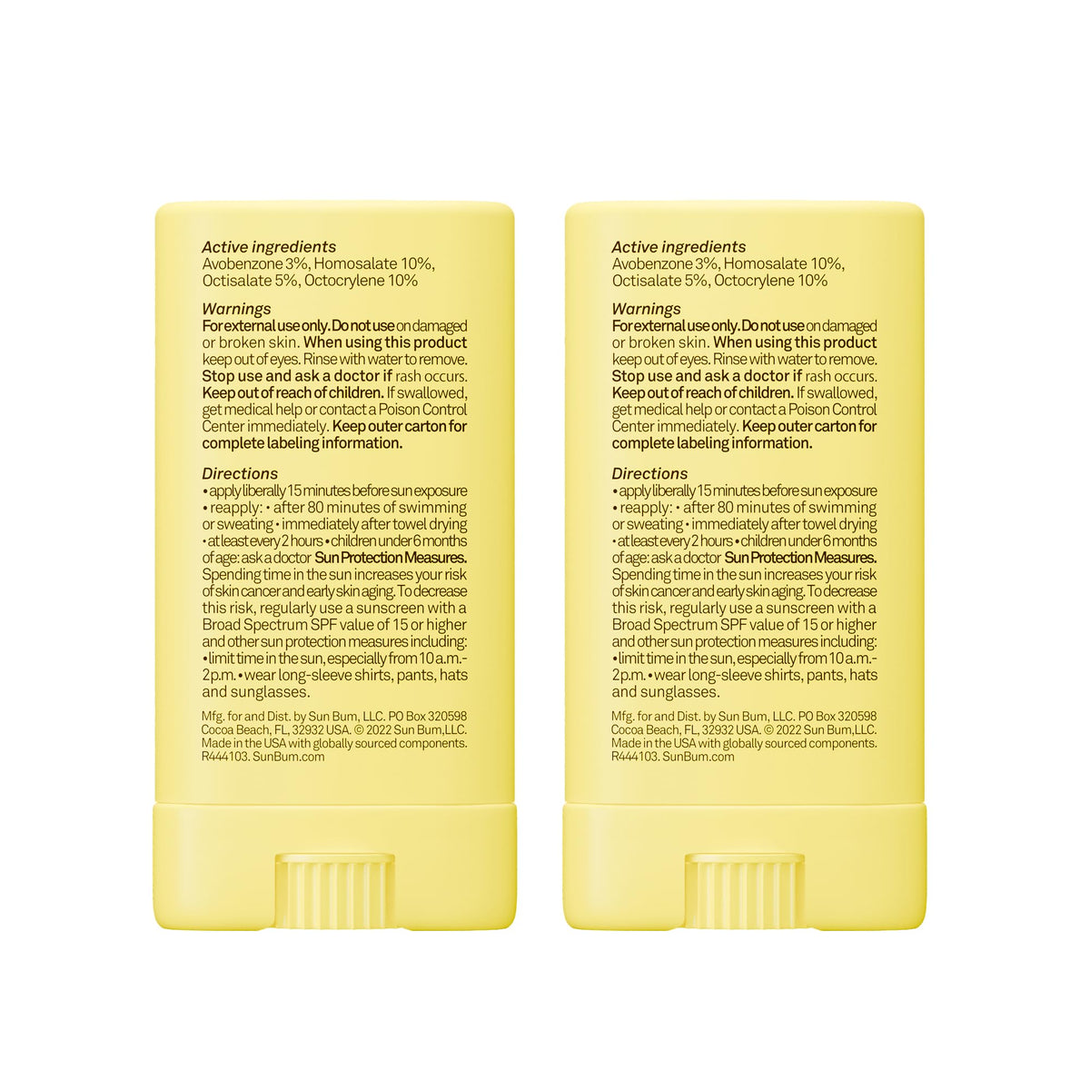 Sun Bum stick in beach bag with child playing, showing reef-friendly protection
