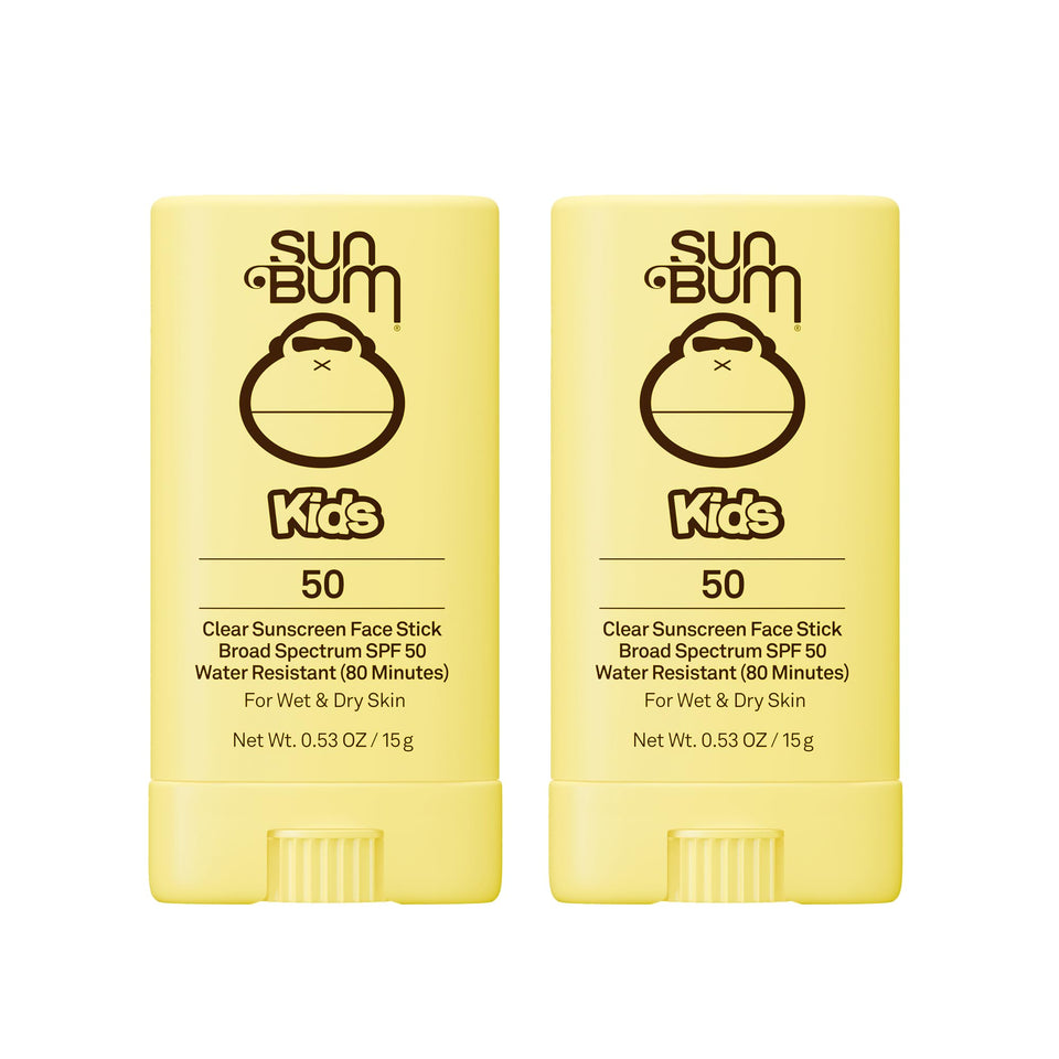 Sun Bum front packaging showing clear face stick and product benefit of portability