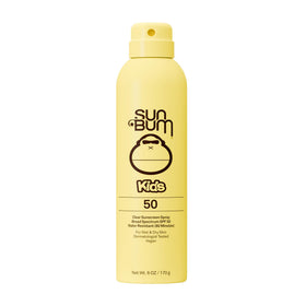 Sun Bum front packaging showing SPF 50 and clear spray benefit