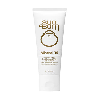 Sun Bum front packaging showing SPF 30 and travel 3 oz size for easy protection