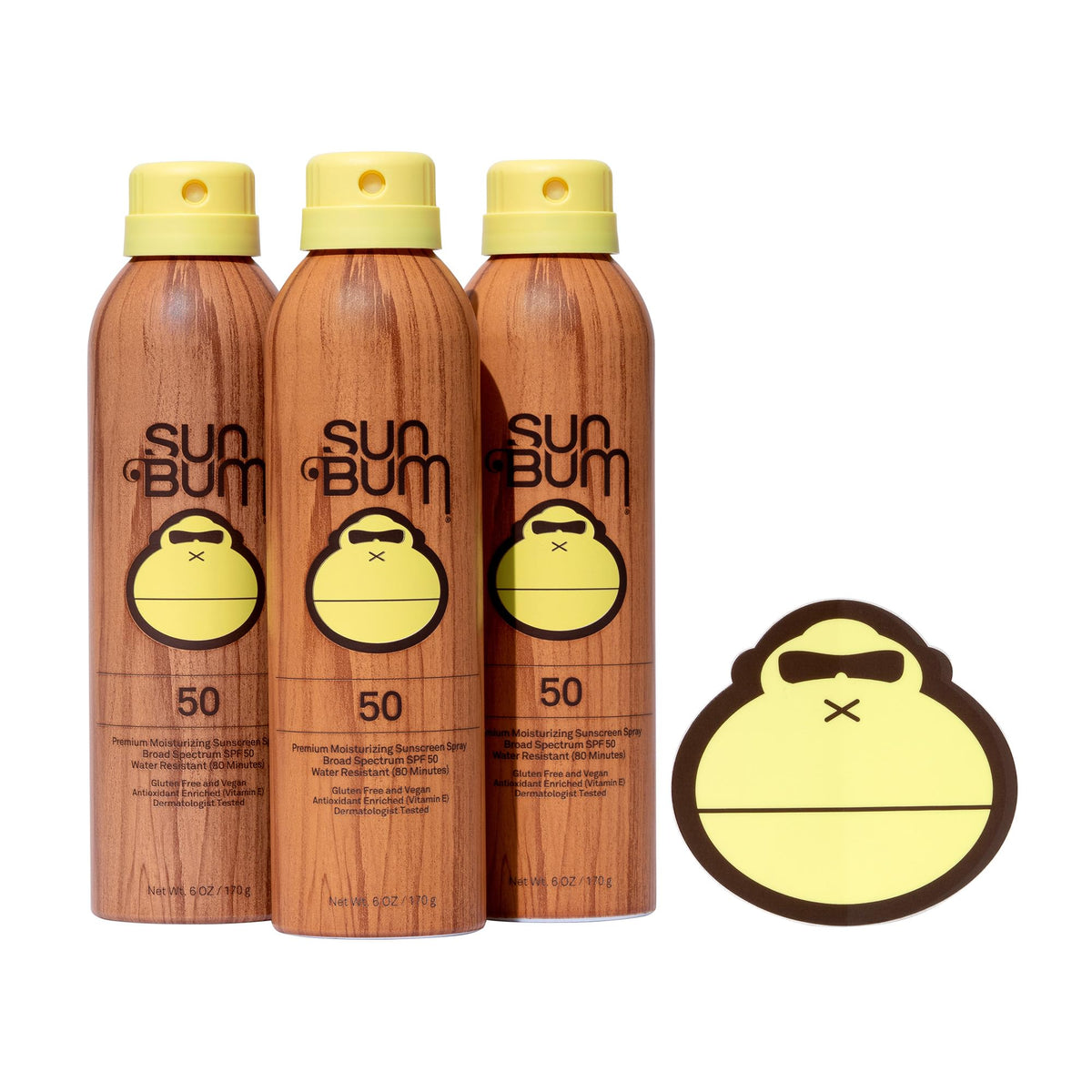 Sun Bum front packaging showing SPF 50 and 3-pack convenience