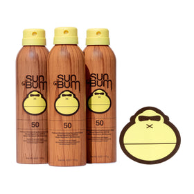 Sun Bum front packaging showing SPF 50 and 3-pack convenience