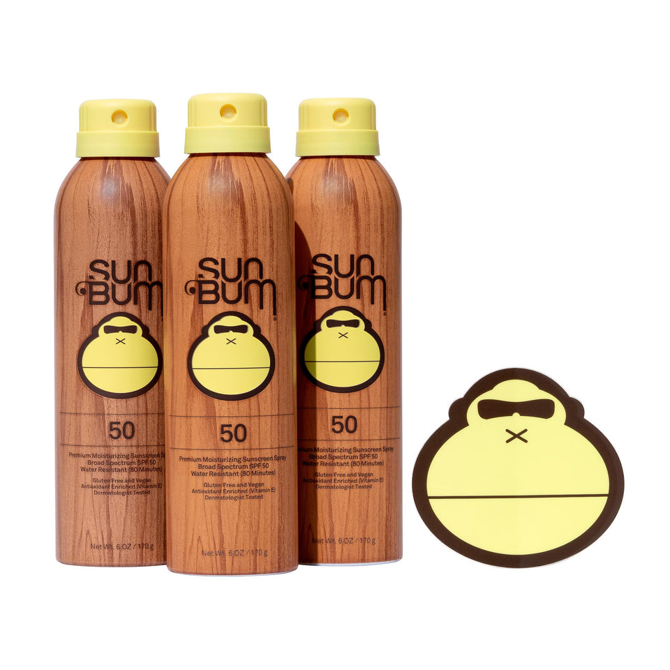 Sun Bum front packaging showing SPF 50 and 3-pack convenience