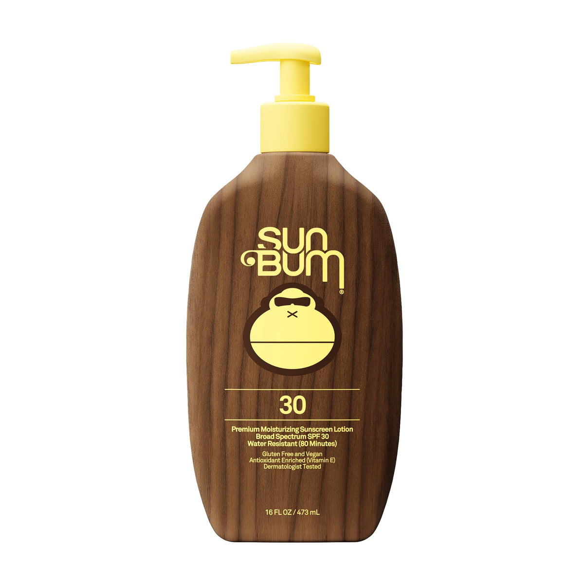 Sun Bum front bottle of SPF 30 lotion showing label and 16 oz size for trusted protection
