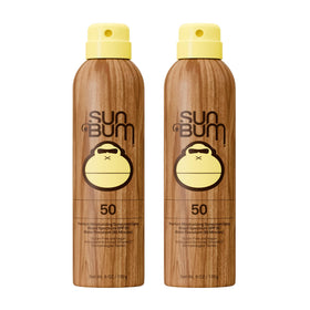 Sun Bum front packaging showing SPF 50 and 6 oz size for quick protection
