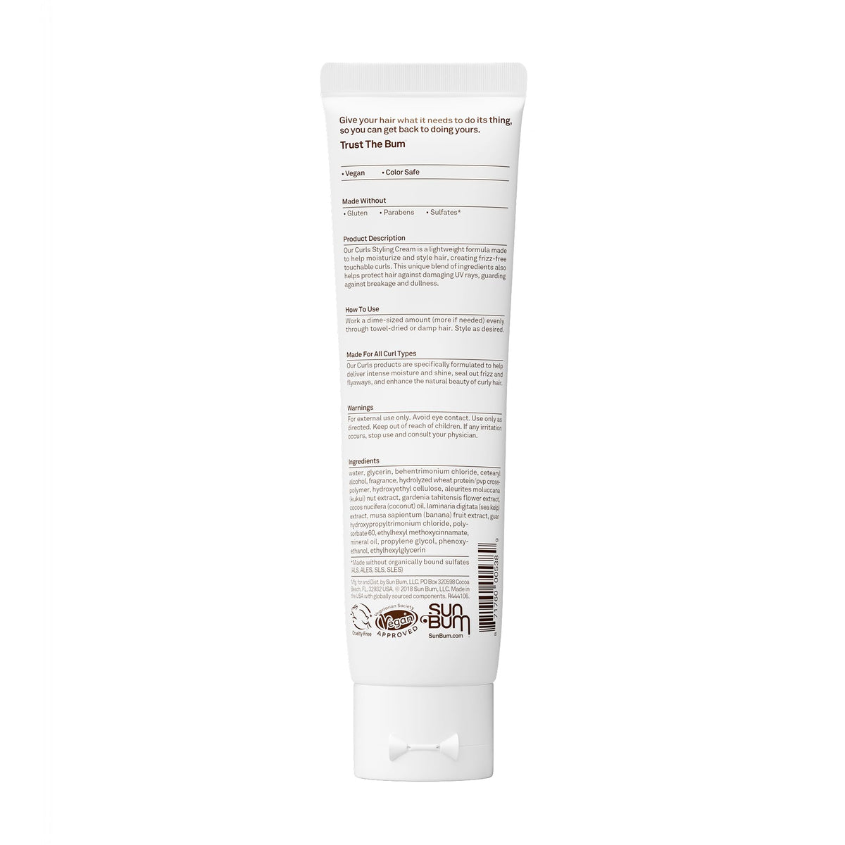Sun Bum 5 oz tube held in hand to show scale and travel-friendly styling convenience