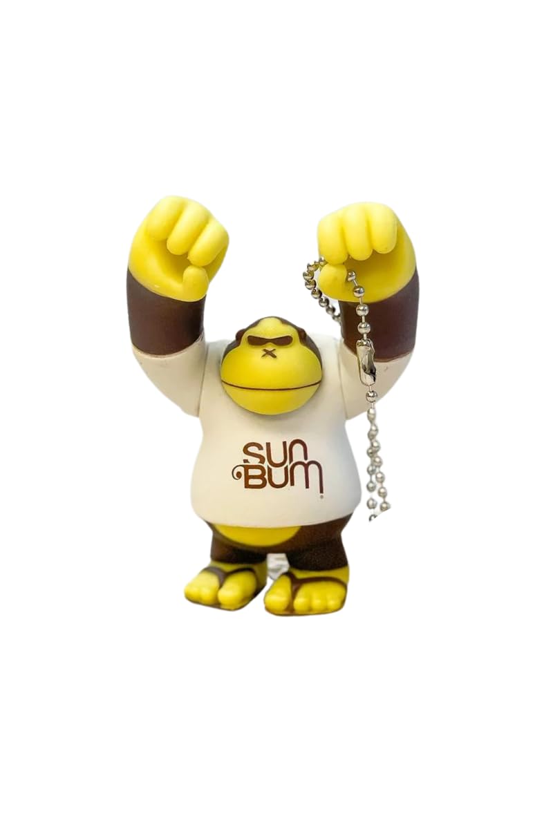 Sun Bum Sonny front view vinyl ape key chain shows detail and durability