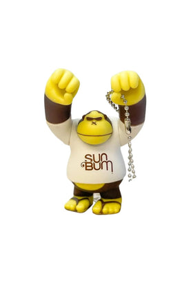 Sun Bum Sonny front view vinyl ape key chain shows detail and durability