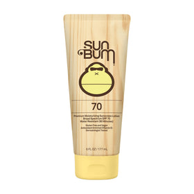 Sun Bum front bottle showing SPF 70 label and clear protection benefits