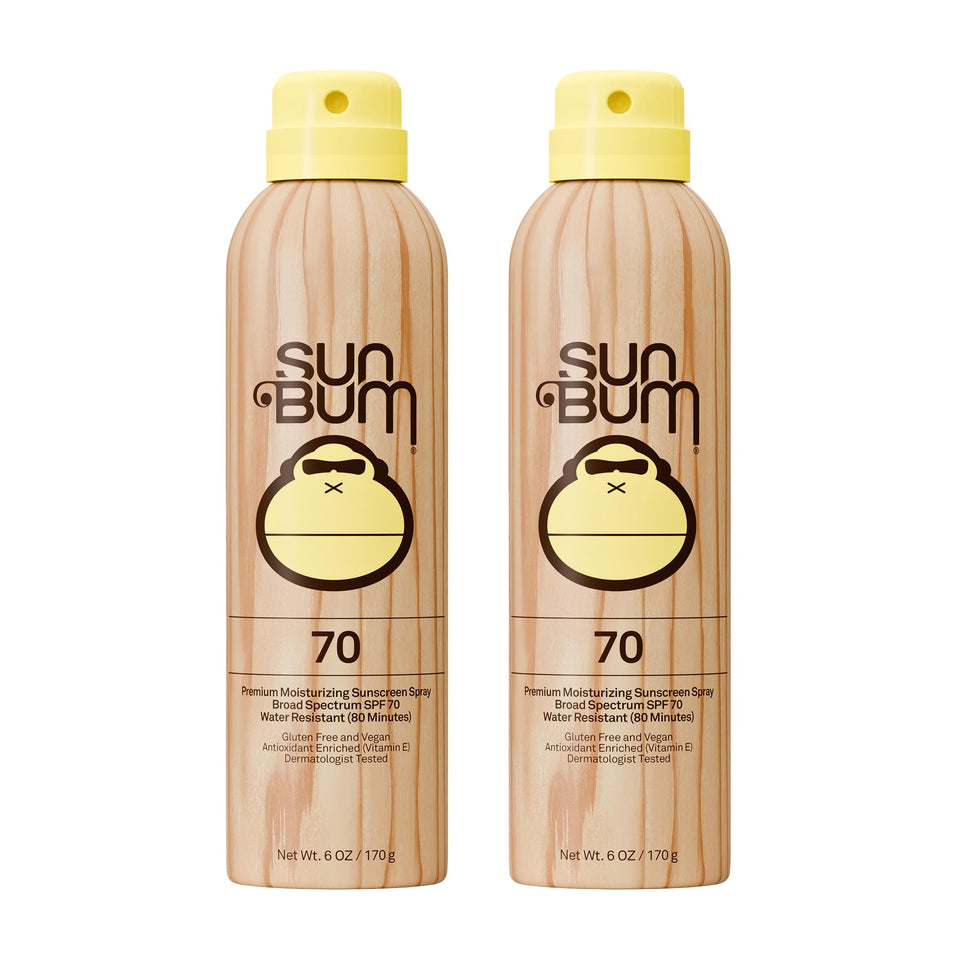 Sun Bum front packaging showing SPF 70 label and moisturizing benefit
