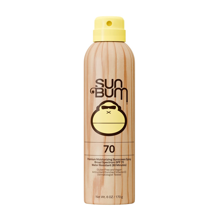 Sun Bum front packaging showing SPF 70 and moisturizing benefits