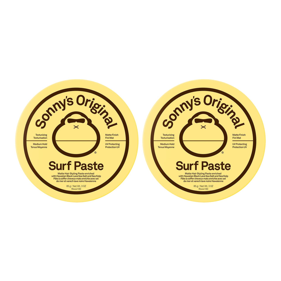 Sun Bum surf paste front packaging showing two tins and brand clarity