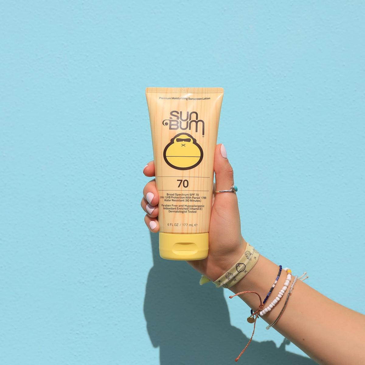 Sun Bum lotion texture close-up highlighting lightweight moisturizing finish