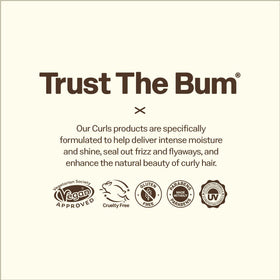 Sun Bum cream texture close-up highlighting smooth, non-greasy consistency for soft curls