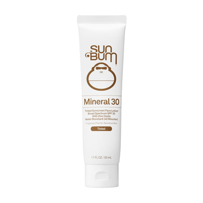 Sun Bum tinted face sunscreen front packaging showing SPF 30 benefits