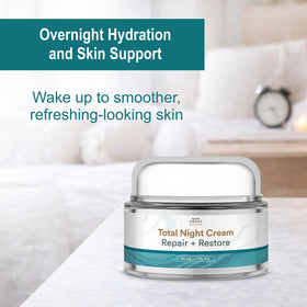 SUN COAST SCIENCES applying cream to cheek demonstrating hydration benefit overnight