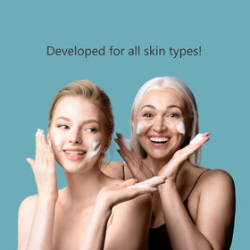 SUN COAST SCIENCES cleanser on bathroom counter suggesting daily routine
