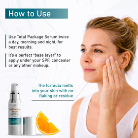Sun Coast Sciences absorbed serum on cheek close-up showing smoother looking skin