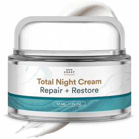 SUN COAST SCIENCES front packaging showing jar and label for clean bedside look
