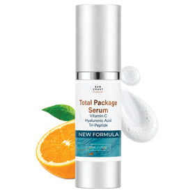 Sun Coast Sciences front packaging showing bottle and label benefit brightening