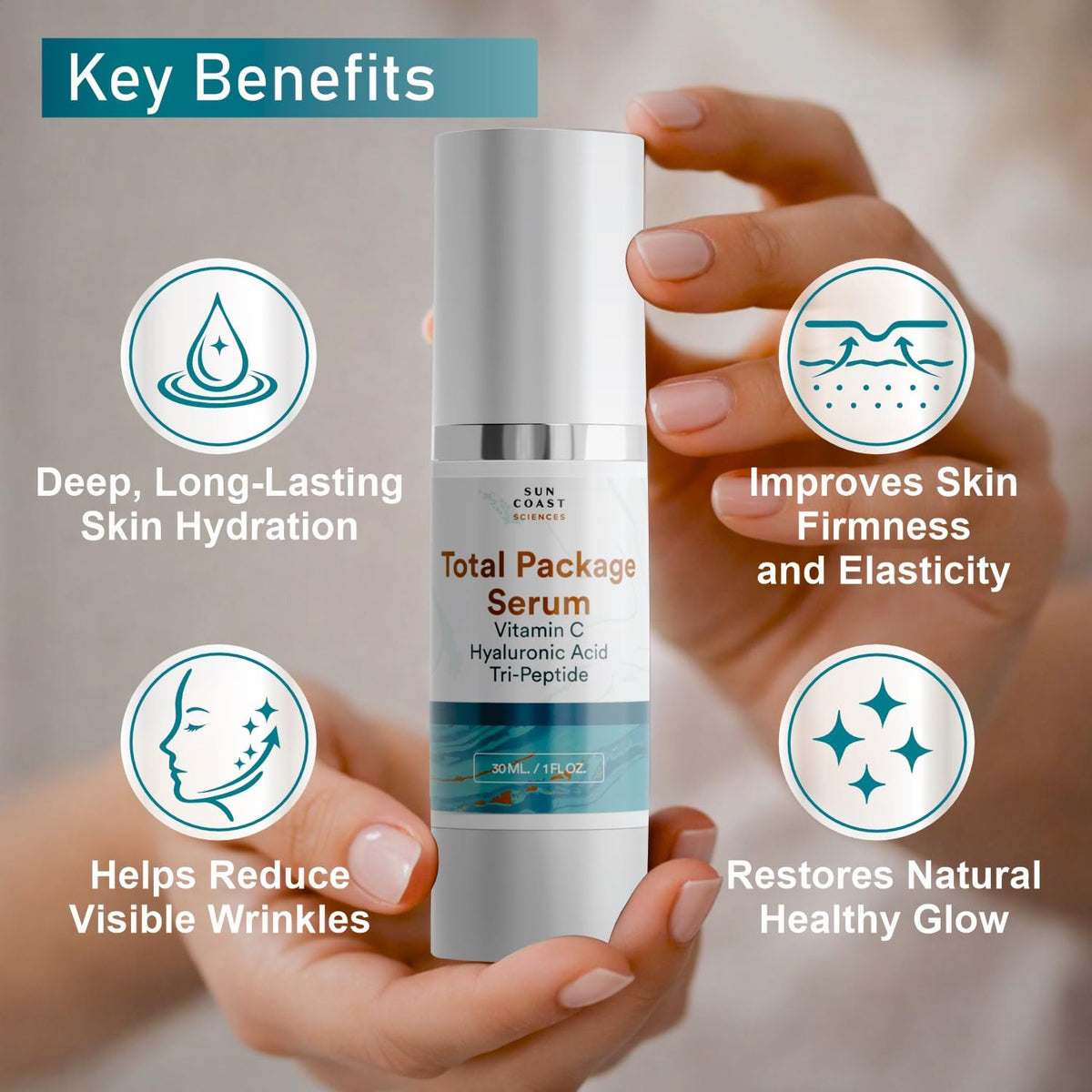 Sun Coast Sciences label showing ingredient highlights for informed buyers