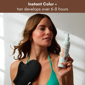 Sun Laboratories by Giesee face application detail highlighting natural coverage