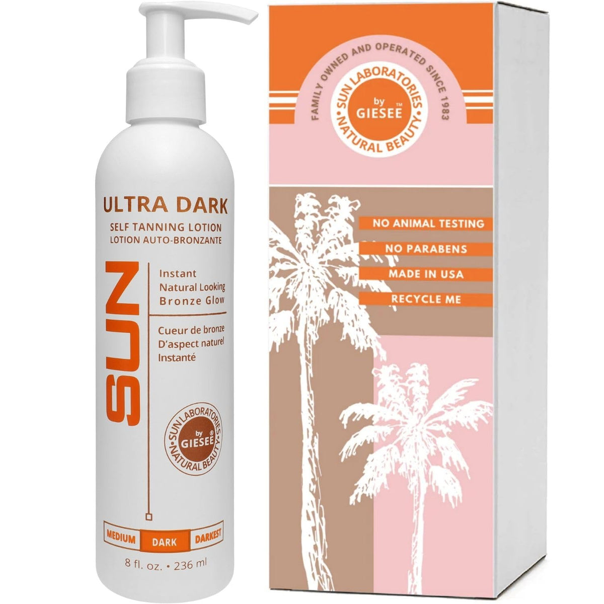 Sun Laboratories by Giesee front packaging showing product and benefits