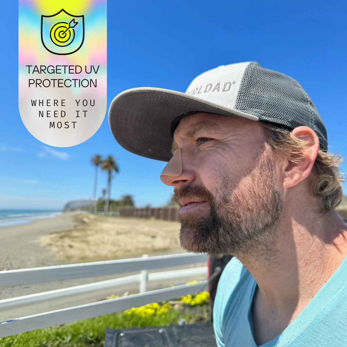 Sun Patch worn while surfing showing waterproof performance