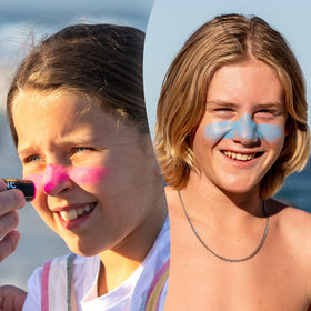 Sun Zapper applied on nose illustrating precise mineral coverage benefit