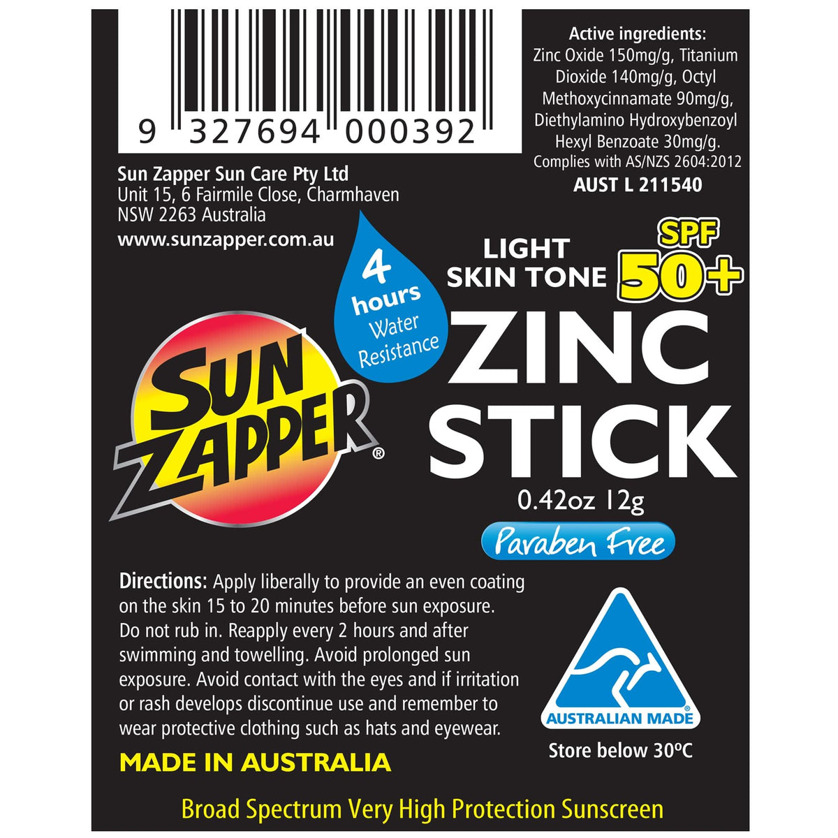 Sun Zapper stick used at beach demonstrating water-resistant sun protection