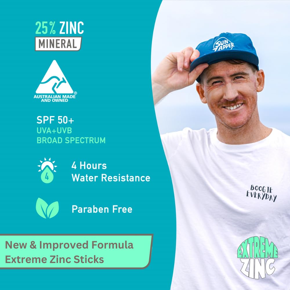 Person at beach applying Sun Zapper stick showing reliable outdoor protection