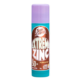 Sun Zapper front view of purple zinc stick showing bold pigmentation and protection