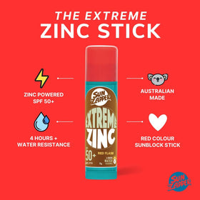Sun Zapper stick texture close-up highlighting dense non-greasy glide