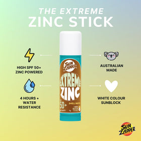 Sun Zapper stick open closeup showing solid stick and durable texture