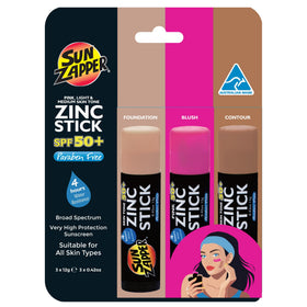 Sun Zapper front 3-pack showing packaging and travel-ready benefit